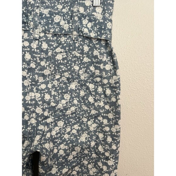 Sézane High-Waist Floral Tapered Jeans FR 34/US 2 Blue White NWT - Picture 9 of 12